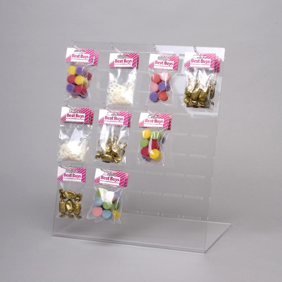ACRYLIC SLOTTED DISPLAY PANEL 12 HOOKS MaxShelf