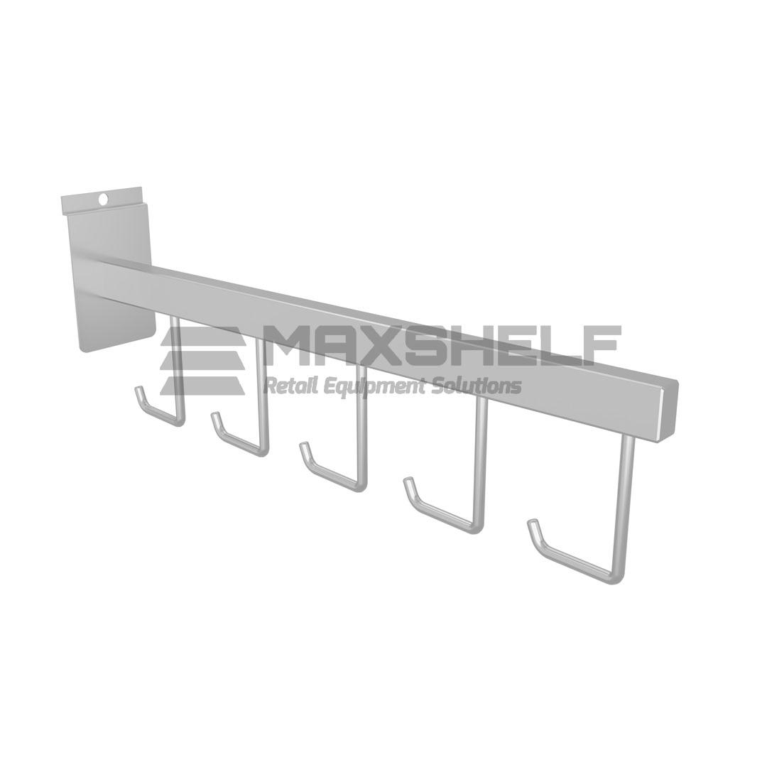 Sloping Rack Sloping Arm With 5 Hooks 34cm - Maxshelf - Retail Equipment Solutions